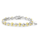 Gold Bracelet LO4743 Gold+Rhodium Brass Bracelet with AAA Grade CZ