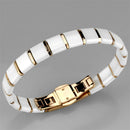 Gold Charm Bracelet 3W987 Rose Gold - Stainless Steel Bracelet with Ceramic