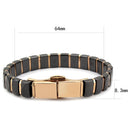 Gold Charm Bracelet 3W992 Rose Gold - Stainless Steel Bracelet with Ceramic