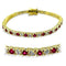 Gold Charm Bracelet 415901 Gold Brass Bracelet with Synthetic in Ruby
