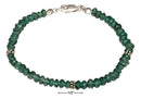 Silver Bracelets Sterling Silver 7.5" Dark Green Aventurine Bracelet JadeMoghul Inc.
