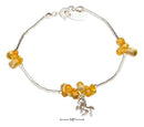 Silver Bracelets Sterling Silver 7" Citrine Nuggets On Liquid Silver Unicorn Dangle Bracelet JadeMoghul Inc.
