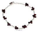 Silver Bracelets Sterling Silver 9" Amethyst Nugget Cluster On 2MM Bead Chain Anklet JadeMoghul Inc.