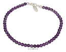 Silver Bracelets Sterling Silver 9" Beaded Amethyst Anklet JadeMoghul Inc.