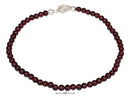 Silver Bracelets Sterling Silver 9" Beaded Garnet Anklet JadeMoghul Inc.