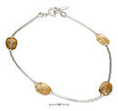 Silver Bracelets Sterling Silver 9" Liquid Silver And Citrine Anklet JadeMoghul Inc.