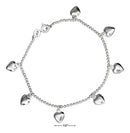 Silver Bracelets Sterling Silver Bracelet: 7" Puffed Heart Charm Bracelet On Bead Chain JadeMoghul