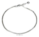 Silver Bracelets Sterling Silver Bracelet: 9-10" Adjustable Double Box Chain Anklet JadeMoghul
