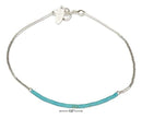 Silver Bracelets Sterling Silver Bracelet: 9" Liquid Silver And Light Blue Heishi Bead Anklet JadeMoghul Inc.