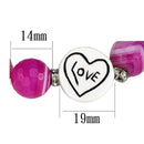Silver Bracelets Sterling Silver Bracelet LO3789 Antique Silver Brass Bracelet in Fuchsia Alamode Fashion Jewelry Outlet
