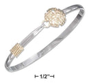 Silver Bracelets Sterling Silver Two-Tone Sand Dollar Bangle Bracelet (Hook Closure) JadeMoghul Inc.