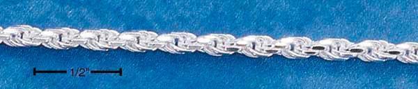 20" Sterling Silver 060 Solid Diamond-Cut Rope Chain (2.5MM)