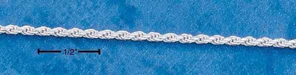 Silver Chains Sterling Silver Chain:  035 Solid Diamond-cut Rope Chain (1.5mm) JadeMoghul
