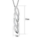 Silver Charms & Pendants Chain Necklace 3W1020 Rhodium Brass Chain Pendant with AAA Grade CZ Alamode Fashion Jewelry Outlet