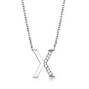 Silver Charms & Pendants Chain Necklace 3W1030 Rhodium Brass Chain Pendant with AAA Grade CZ Alamode Fashion Jewelry Outlet