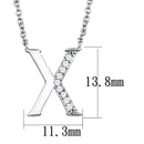 Silver Charms & Pendants Chain Necklace 3W1030 Rhodium Brass Chain Pendant with AAA Grade CZ Alamode Fashion Jewelry Outlet