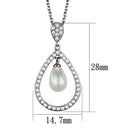 Silver Charms & Pendants Chain Necklace 3W1031 Rhodium Brass Chain Pendant with Synthetic Alamode Fashion Jewelry Outlet