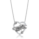 Silver Charms & Pendants Chain Necklace 3W1034 Rhodium Brass Chain Pendant with AAA Grade CZ Alamode Fashion Jewelry Outlet