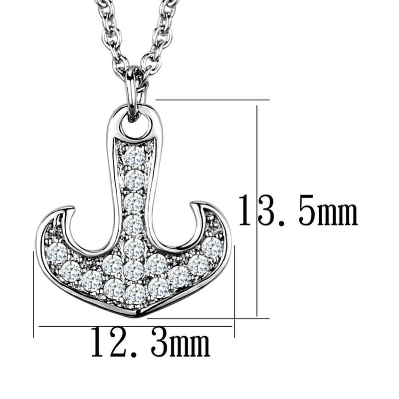 Silver Charms & Pendants Chain Necklace 3W1035 Rhodium Brass Chain Pendant with AAA Grade CZ Alamode Fashion Jewelry Outlet