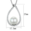 Silver Charms & Pendants Chain Necklace 3W1036 Rhodium Brass Chain Pendant with Synthetic Alamode Fashion Jewelry Outlet