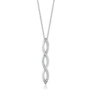 Silver Charms & Pendants Chain Necklace 3W1039 Rhodium Brass Chain Pendant with AAA Grade CZ Alamode Fashion Jewelry Outlet