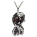 Chain Necklace LO1564 Rhodium + Ruthenium Brass Chain Pendant with CZ