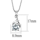Chain Pendants LO4165 Rhodium Brass Chain Pendant with AAA Grade CZ