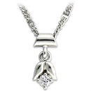 Chain Pendants LO735 Rhodium Brass Chain Pendant with AAA Grade CZ