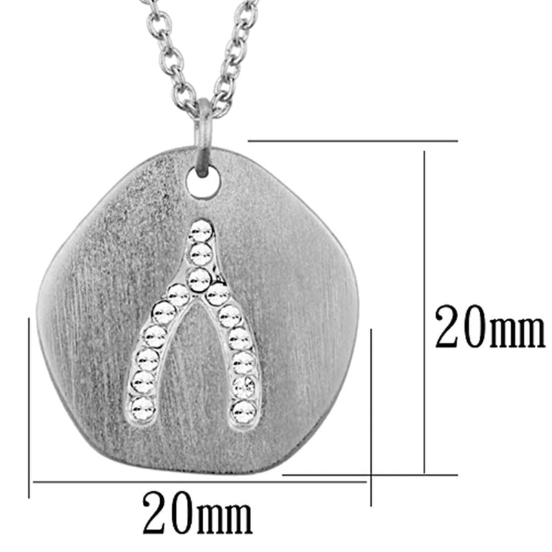 Crystal Pendant LO3478 Rhodium+Brushed Brass Chain Pendant with Crystal