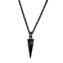 Crystal Pendant LO3709 TIN Cobalt Brass Chain Pendant with Crystal in Hematite
