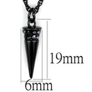 Crystal Pendant LO3709 TIN Cobalt Brass Chain Pendant with Crystal in Hematite