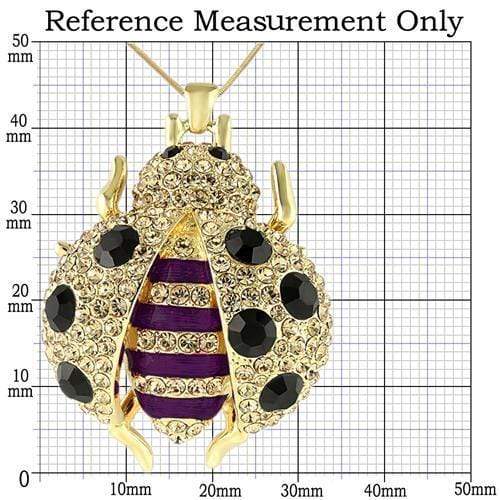 Silver Charms & Pendants Gold Pendant LO1196 Gold Brass Pendant with Top Grade Crystal in Jet Alamode Fashion Jewelry Outlet