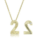 Gold Pendant LO3461 Flash Gold Brass Chain Pendant with Top Grade Crystal
