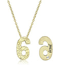 Gold Pendant LO3463 Flash Gold Brass Chain Pendant with Top Grade Crystal