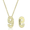 Gold Pendant LO3465 Flash Gold Brass Chain Pendant with Top Grade Crystal