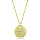 Gold Pendant LO3481 Gold Brass Chain Pendant with Top Grade Crystal