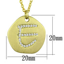 Gold Pendant LO3481 Gold Brass Chain Pendant with Top Grade Crystal