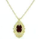Gold Pendant LO3670 Gold & Brush Brass Chain Pendant with Synthetic in Siam
