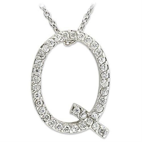 Silver Charms & Pendants Locket Necklace 21616 Rhodium Brass Pendant with AAA Grade CZ Alamode Fashion Jewelry Outlet