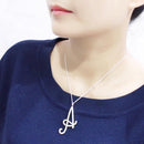 Pendant LO4707 Silver Brass Chain Pendant with Top Grade Crystal