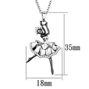 Pendant Necklace TS164 Rhodium + Ruthenium Silver Chain Pendant & CZ