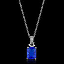 Silver Charms & Pendants Pendant Necklace TS449 Rhodium 925 Sterling Silver Chain Pendant with Synthetic Alamode Fashion Jewelry Outlet