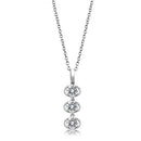 Pendants 3W1373 Rhodium 925 Sterling Silver Chain Pendant with CZ