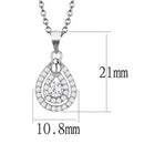 Pendants 3W1376 Rhodium 925 Sterling Silver Chain Pendant with CZ