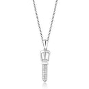 Pendants 3W1381 Rhodium 925 Sterling Silver Chain Pendant with CZ