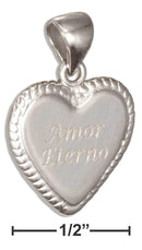 Silver Charms & Pendants Sterling Silver "amor Eterno" Heart Pendant Charm JadeMoghul