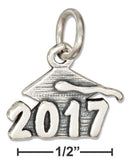 Silver Charms & Pendants Sterling Silver Charm: "2017" Graduation Cap Charm JadeMoghul Inc.