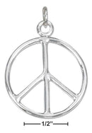 Silver Charms & Pendants Sterling Silver Charm: 23mm High Polish Peace Sign Charm JadeMoghul