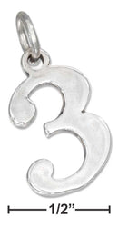 Silver Charms & Pendants Sterling Silver Charm: "3" Number Charm JadeMoghul