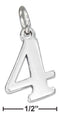 Silver Charms & Pendants Sterling Silver Charm:  "4" Number Charm JadeMoghul